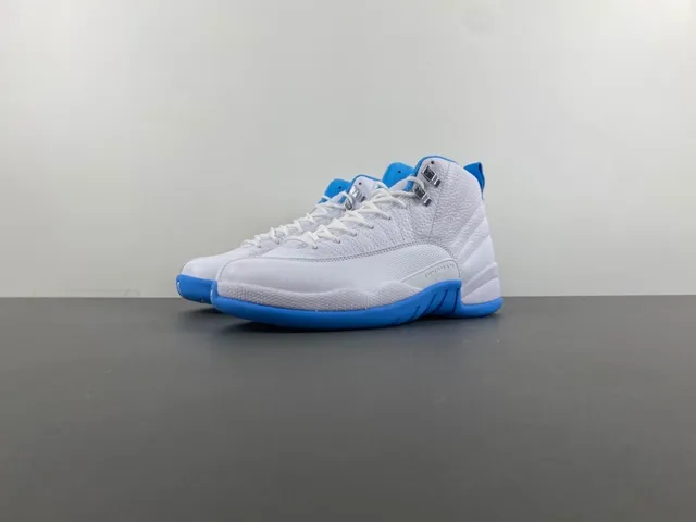 Air Jordan 12 White Blue Basketball Shoes 11