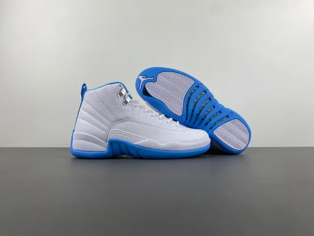 Air Jordan 12 White Blue Basketball Shoes 13