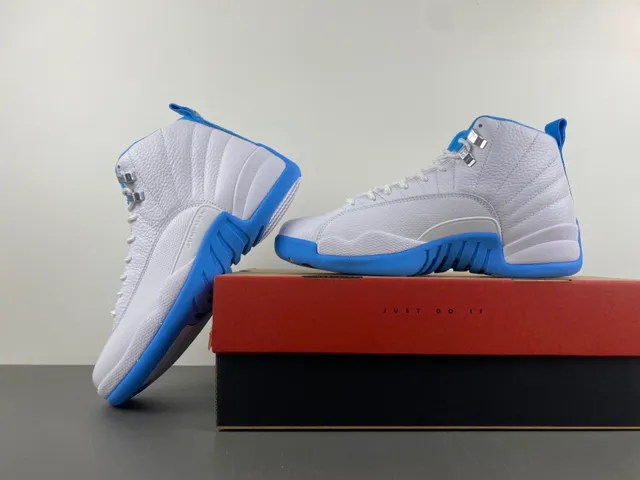 Air Jordan 12 White Blue Basketball Shoes 15