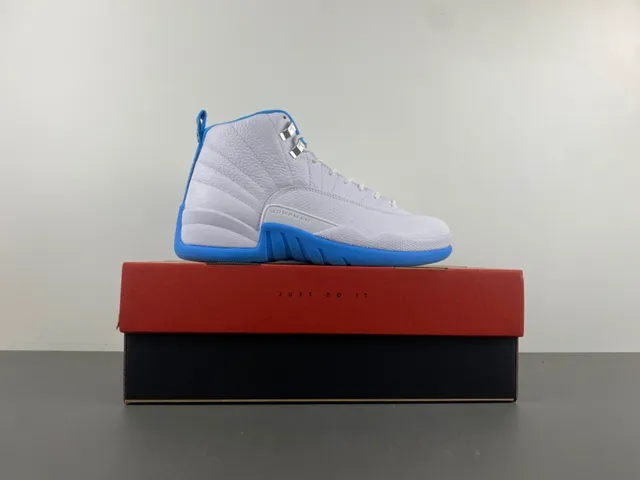 Air Jordan 12 White Blue Basketball Shoes 16