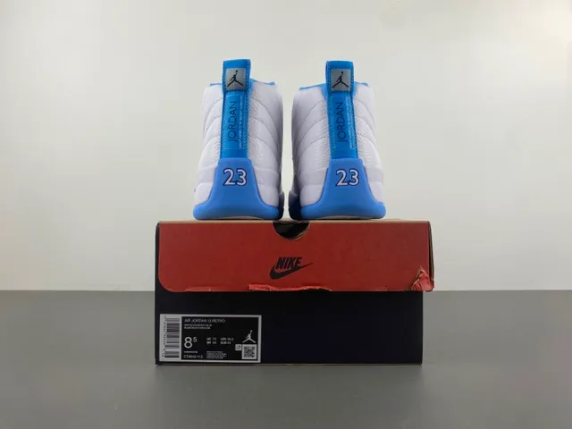 Air Jordan 12 White Blue Basketball Shoes 18