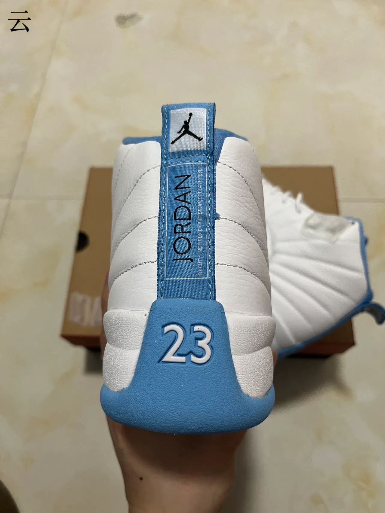 Air Jordan 12 White Light Blue Basketball Shoes 7
