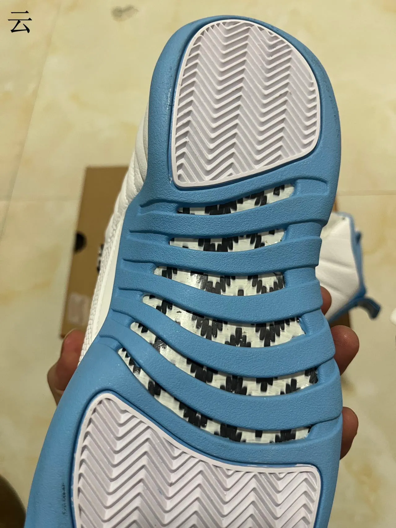 Air Jordan 12 White Light Blue Basketball Shoes 8