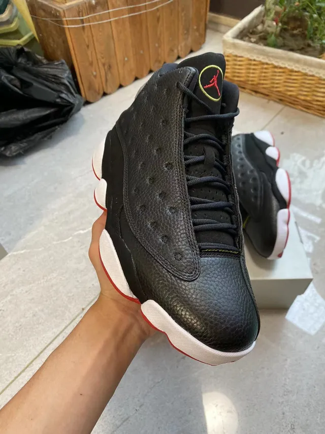 Air Jordan 13 Black White Red Basketball Shoes 2