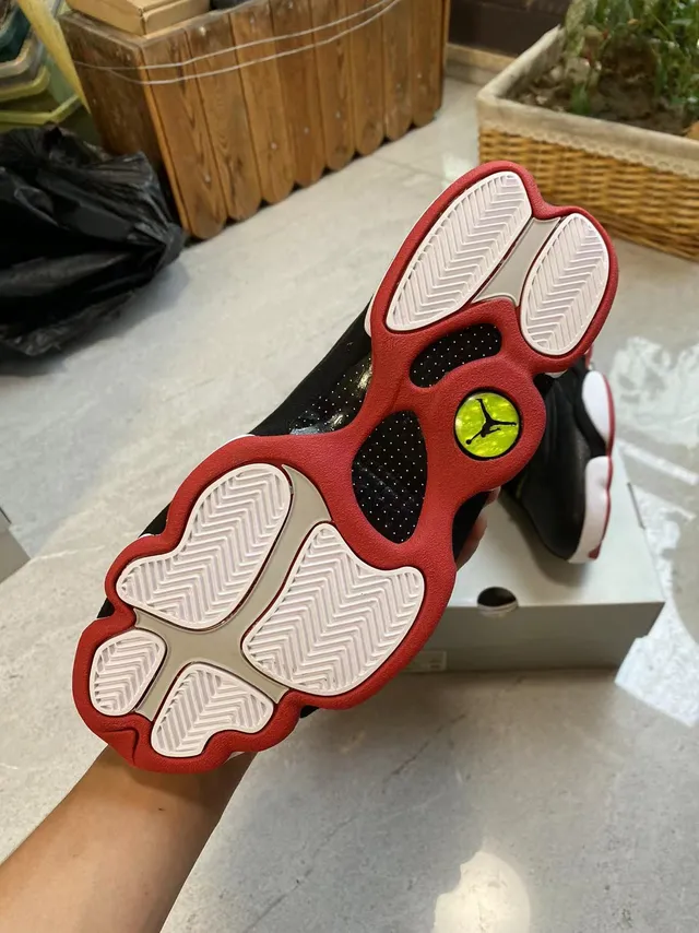 Air Jordan 13 Black White Red Basketball Shoes 5