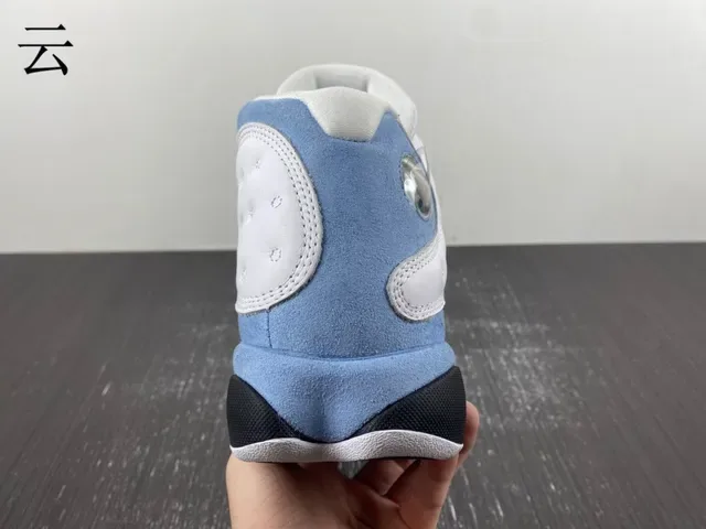 Air Jordan 13 Blanc Bleu Clair Noir Jaune Vert Joyau Chaussures de Basketball 9