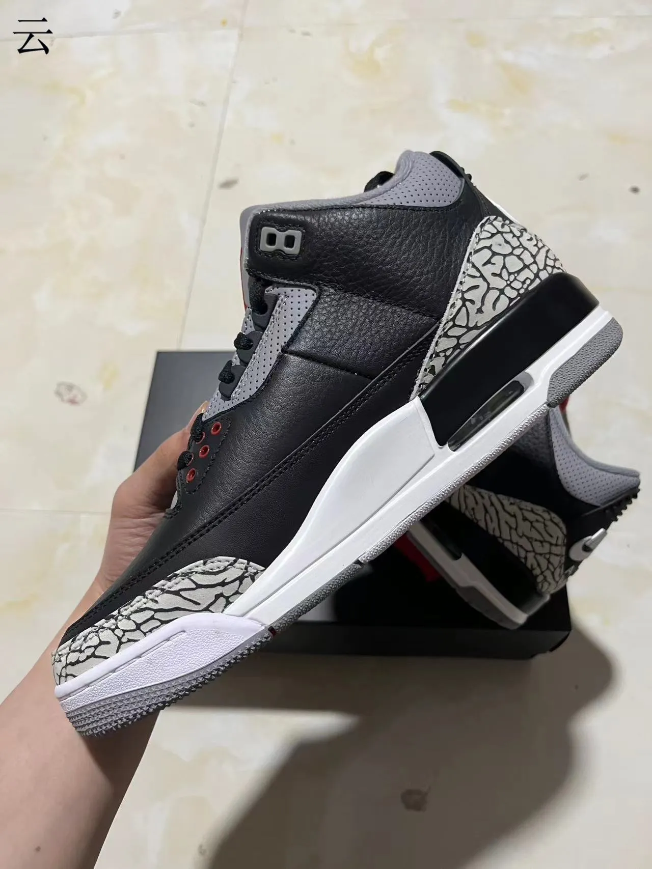 Air Jordan 3 Black Elephant Tênis de Basquete 5