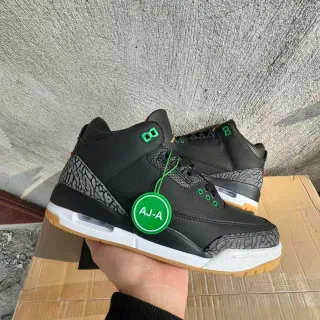 Air Jordan 3 Black Elephant Green Basketball Shoes