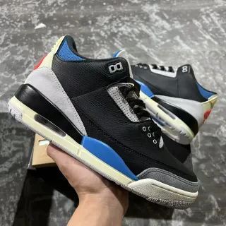 Air Jordan 3 黑色灰色蓝色奶油色篮球鞋