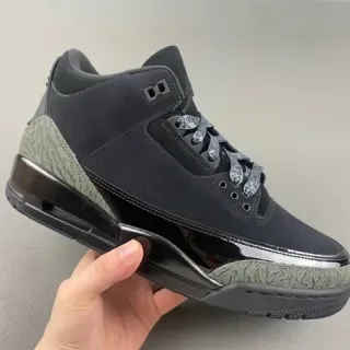 Air Jordan 3 Negro Oliva Estampado de Elefante Zapatos de Baloncesto