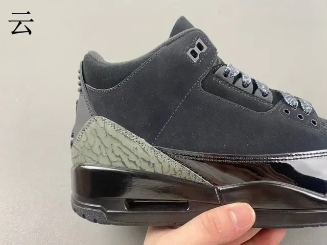Air Jordan 3 Chaussures de Basketball Noir Olive Imprimé Éléphant 3