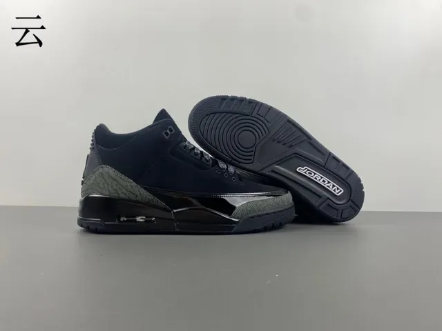 Air Jordan 3 Chaussures de Basketball Noir Olive Imprimé Éléphant 12