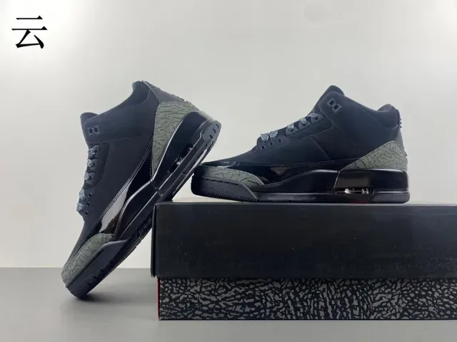 Air Jordan 3 Chaussures de Basketball Noir Olive Imprimé Éléphant 14