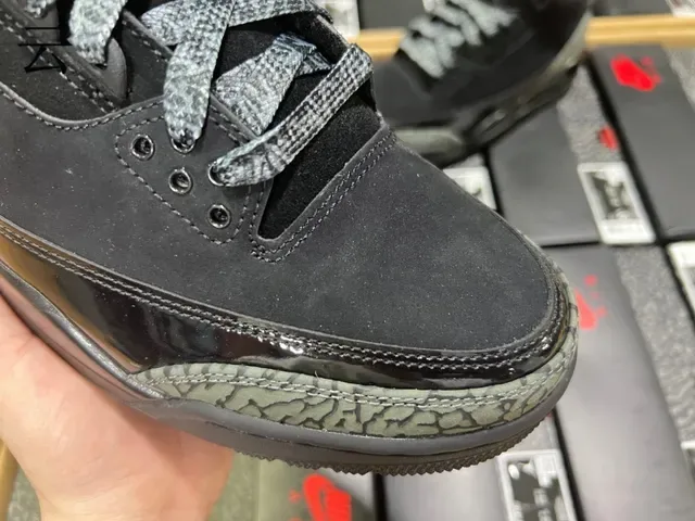 Air Jordan 3 Chaussures de Basketball Noir Olive Imprimé Éléphant 19