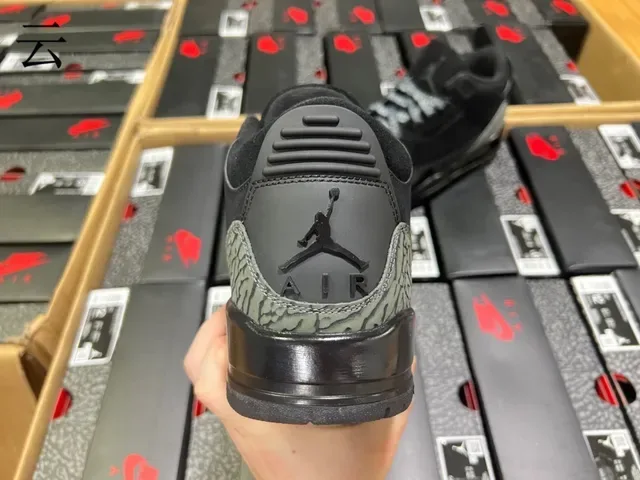 Air Jordan 3 Chaussures de Basketball Noir Olive Imprimé Éléphant 20