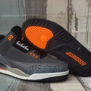 Air Jordan 3 Elephant Print Orange Accent Basketball Shoes