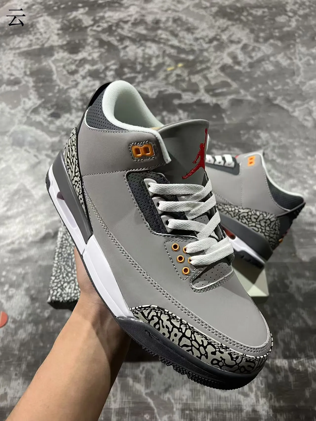 Air Jordan 3 Gray Elephant Basketball Shoes 2
