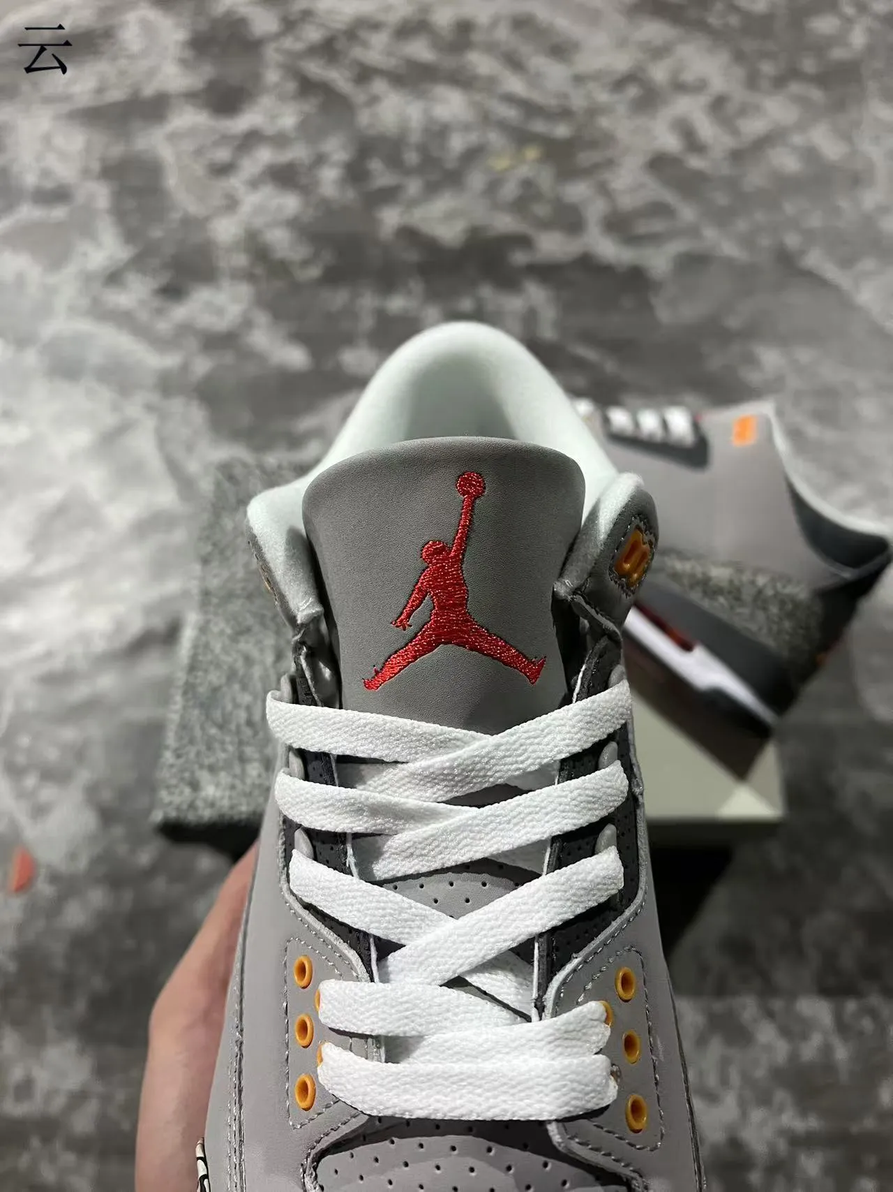 Air Jordan 3 Gray Elephant Basketball Shoes 4