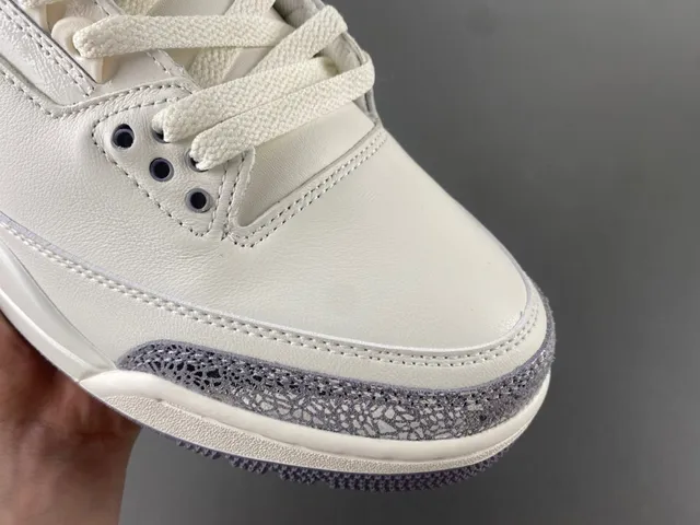 Air Jordan 3 Off-White Silver Elephant Basketball Shoes 2