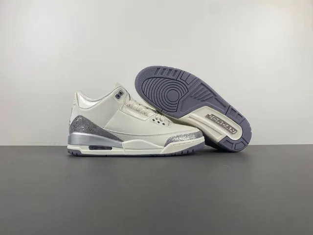Air Jordan 3 Off-White Silver Elephant Basketball Shoes 12