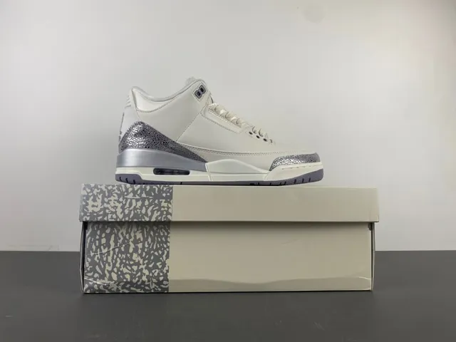 Air Jordan 3 Off-White Silver Elephant Basketball Shoes 15
