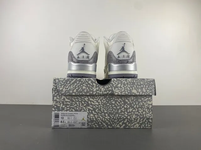 Air Jordan 3 Off-White Silver Elephant Basketball Shoes 17
