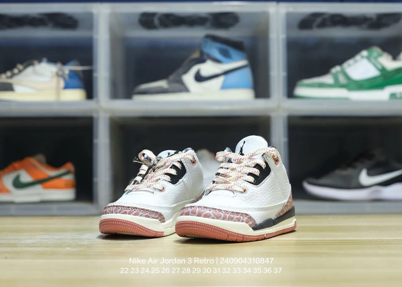Air Jordan 3 Retro White Cement Elephant Print Basketball Shoes 5