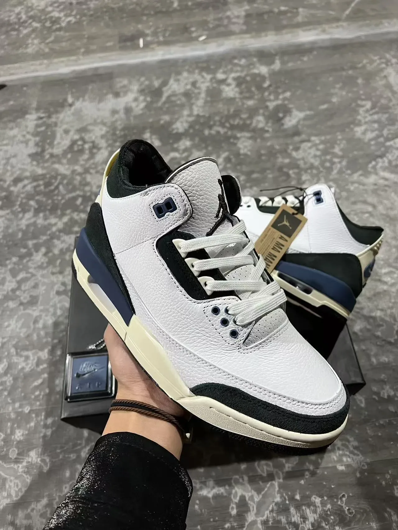 Air Jordan 3 White Black Navy Chaussures de Basketball 2