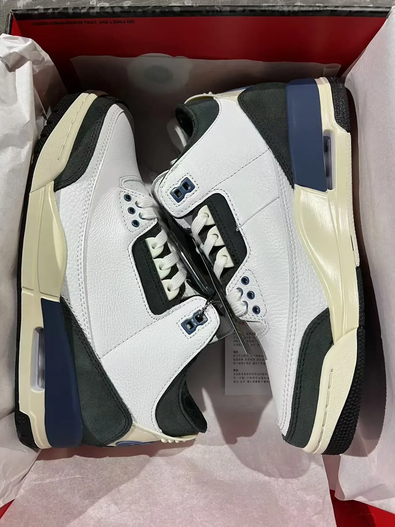 Air Jordan 3 White Black Navy Chaussures de Basketball 9
