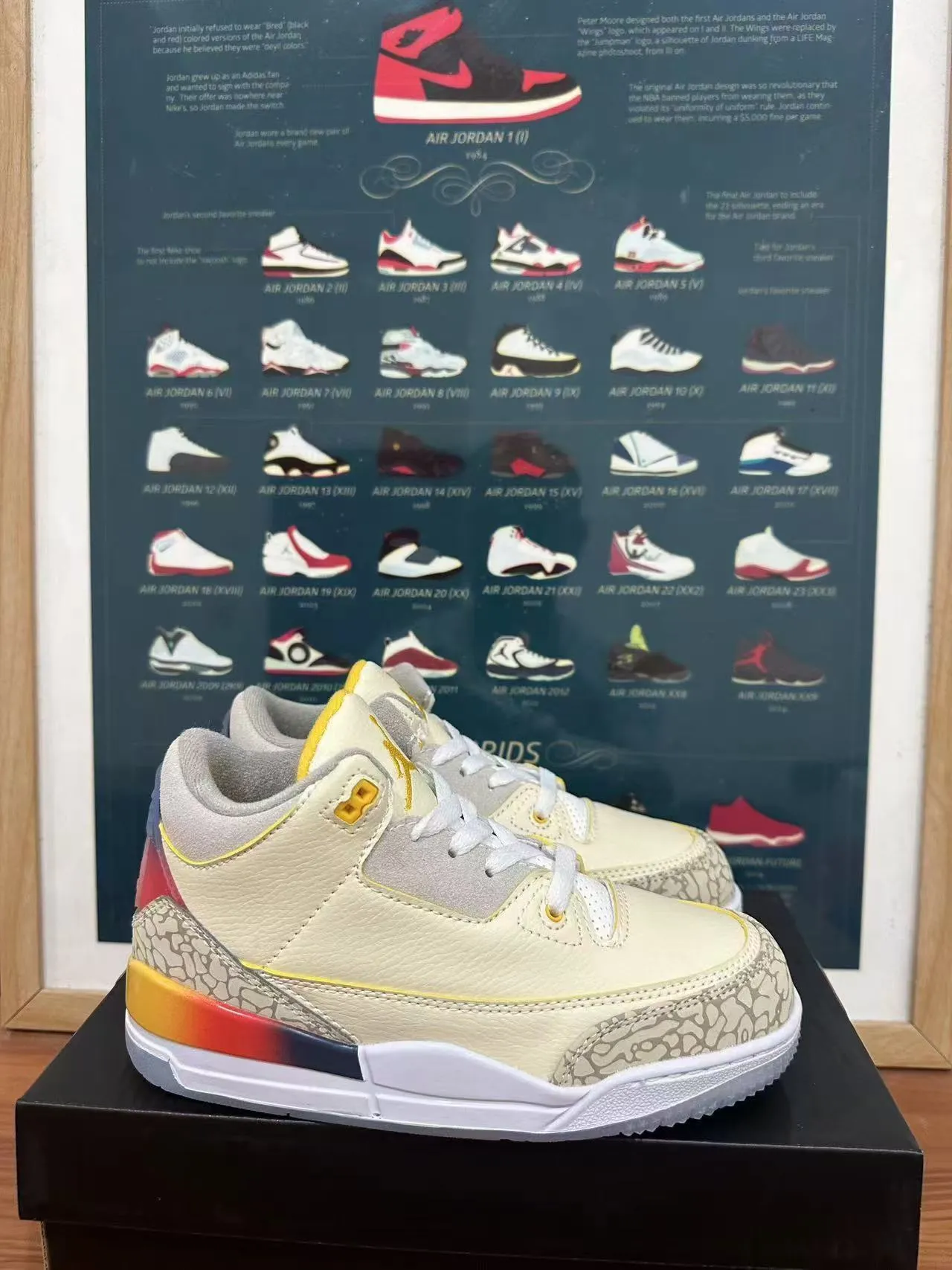 Air Jordan 3 White Elephant Print Basketball Shoes 9