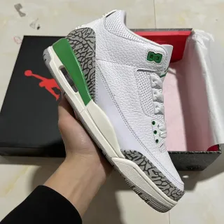 Air Jordan 3 White Green Elephant Basketball Shoes