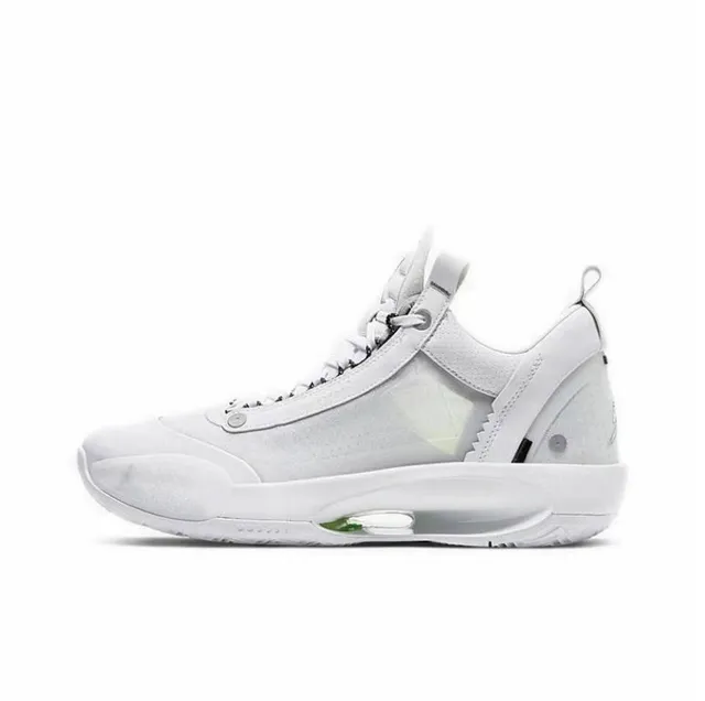 Zapatillas de baloncesto de caña alta Air Jordan 34 en blanco y turquesa translúcido 4