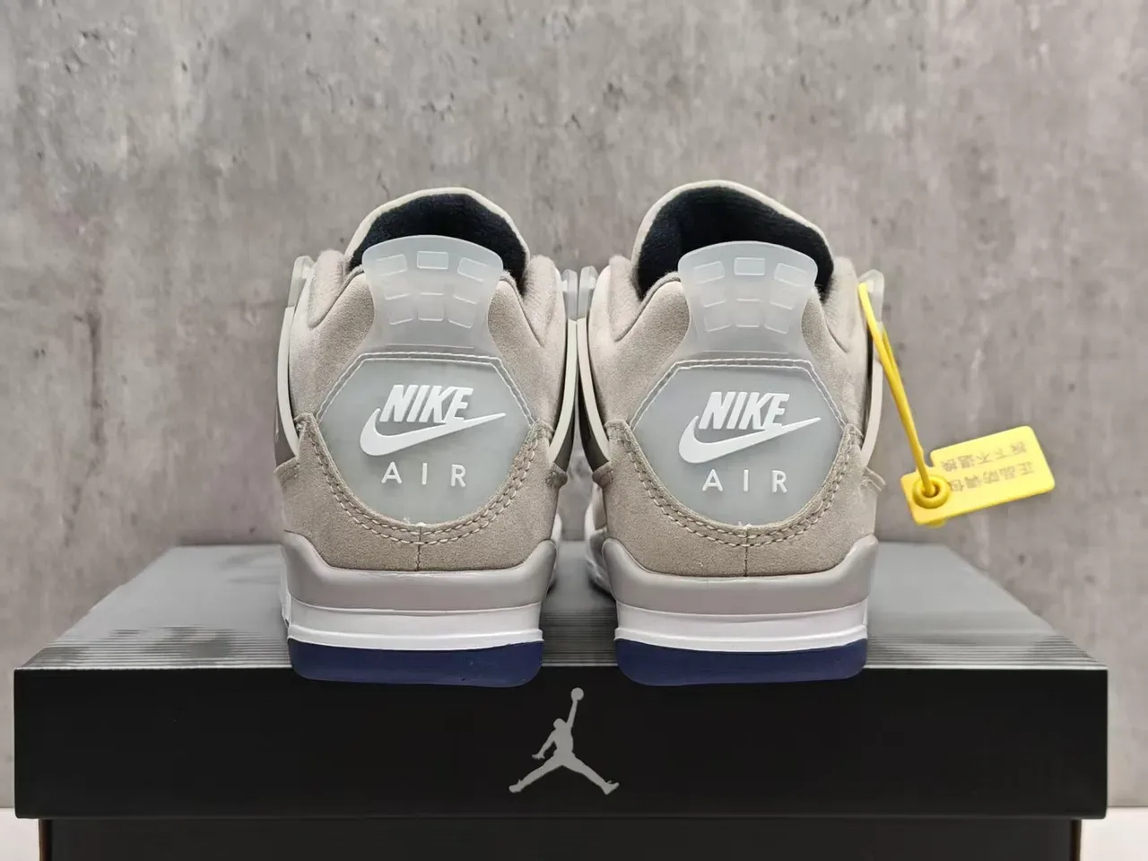 Air Jordan 4 बेज नेवी येलो बास्केटबॉल जूते 2