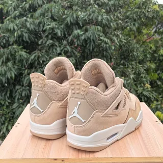 Air Jordan 4 Beige Suede and Mesh High-Top Basketball Shoes 2