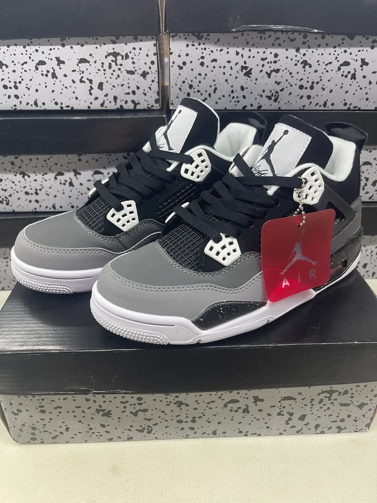 Air Jordan 4 Noir Cool Gray Blanc Chaussures de Basketball 4