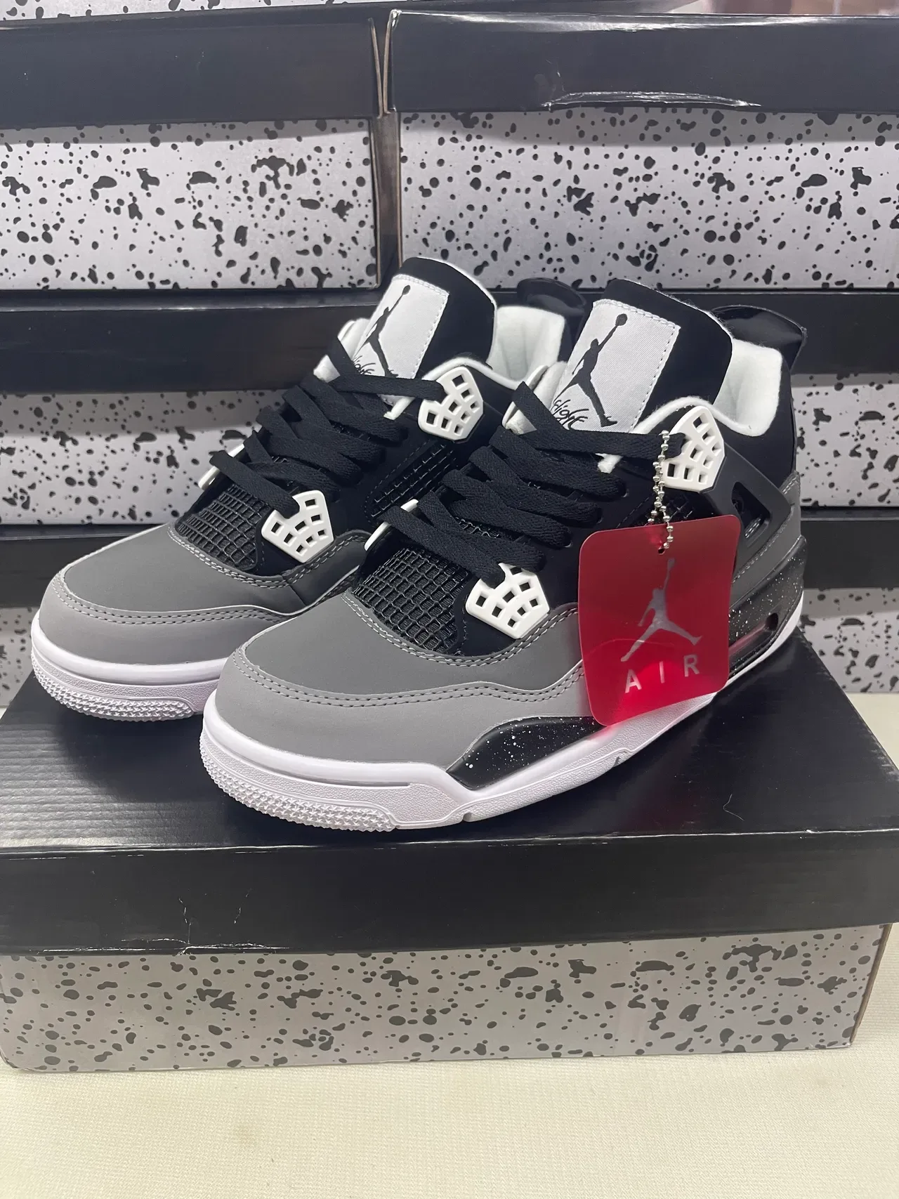 Air Jordan 4 Noir Cool Gray Blanc Chaussures de Basketball 5