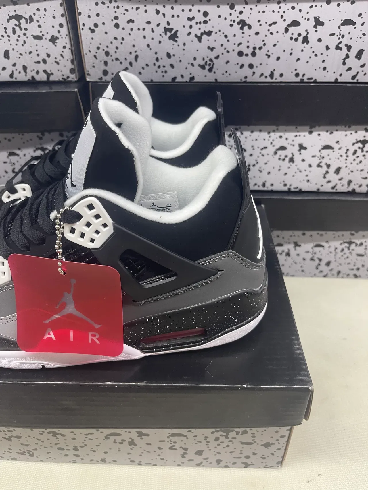 Air Jordan 4 Noir Cool Gray Blanc Chaussures de Basketball 6