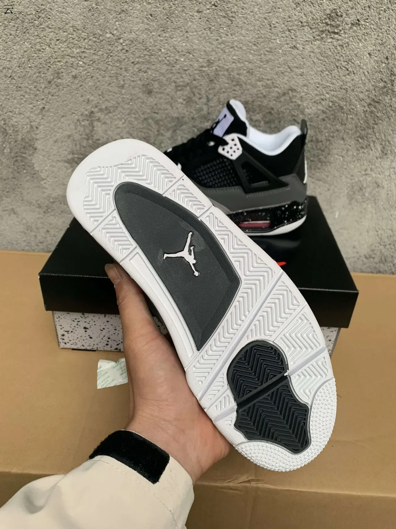 Air Jordan 4 Preto Cinza Branco Speckled Tênis de Basquete 4