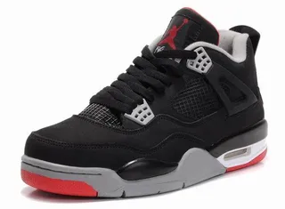 Chaussures de basketball Air Jordan 4 noir rouge gris 3