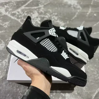 Air Jordan 4 Black White Basketball Shoes