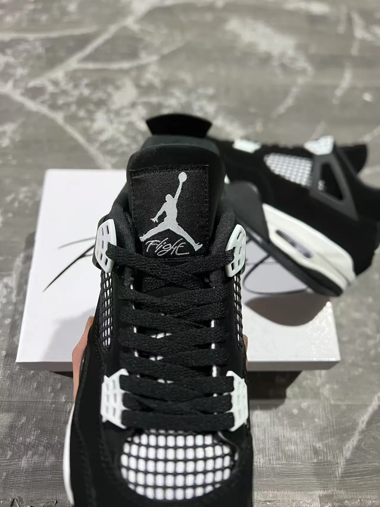 Zapatillas de baloncesto Air Jordan 4 blanco y negro 4