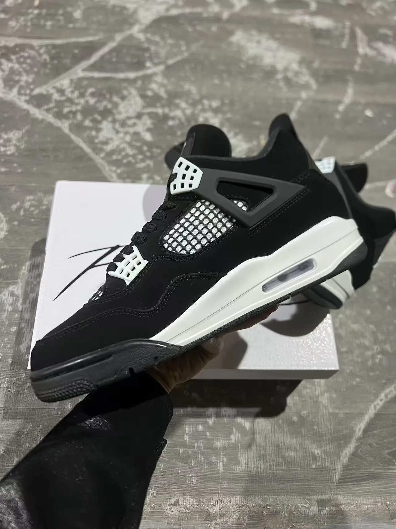 Zapatillas de baloncesto Air Jordan 4 blanco y negro 5