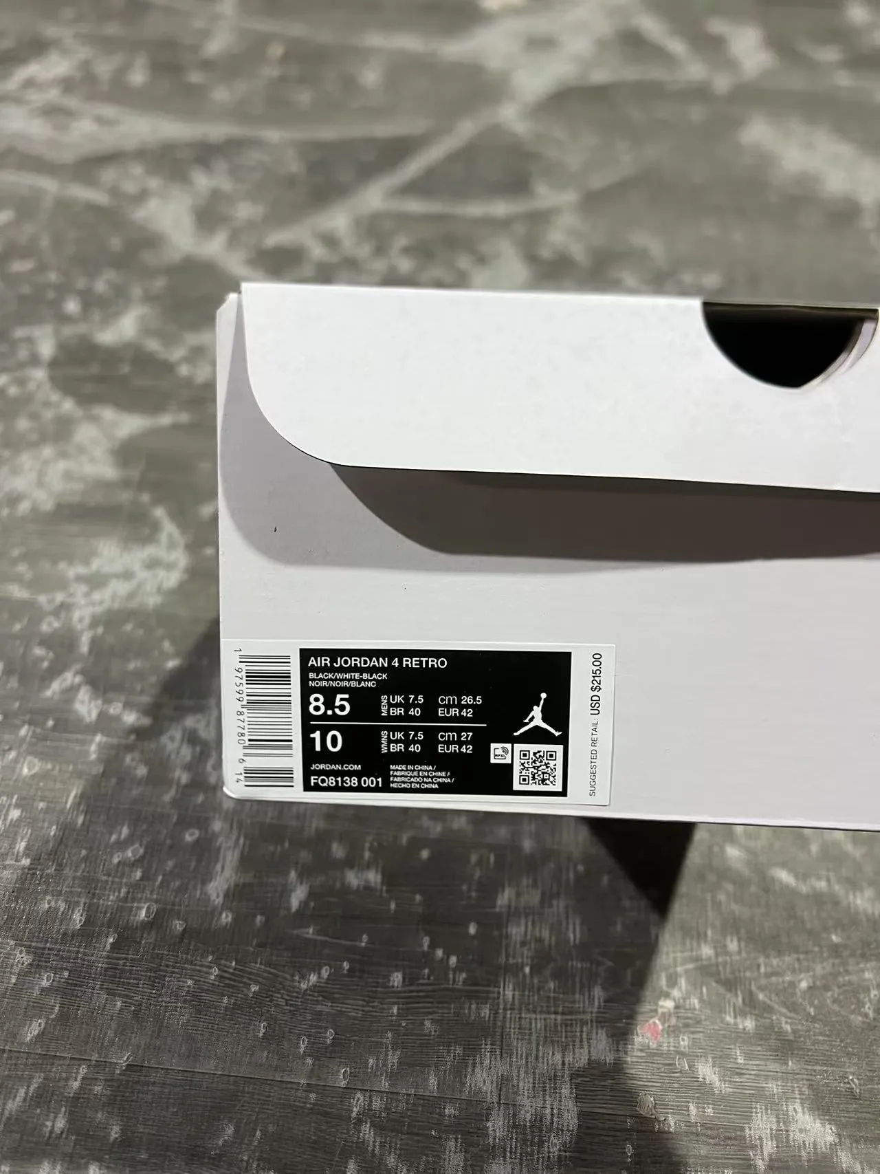 Zapatillas de baloncesto Air Jordan 4 blanco y negro 10