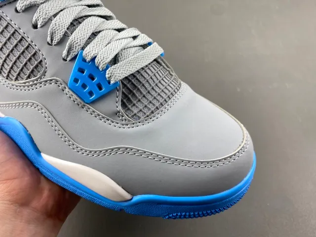 Air Jordan 4 ग्रे ब्लू येलो बास्केटबॉल जूते 2
