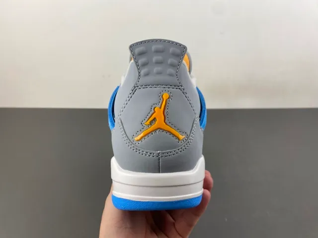 Air Jordan 4 ग्रे ब्लू येलो बास्केटबॉल जूते 4