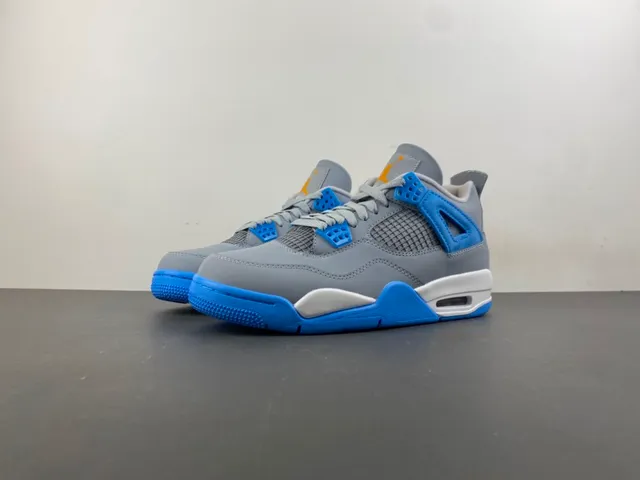Air Jordan 4 ग्रे ब्लू येलो बास्केटबॉल जूते 10