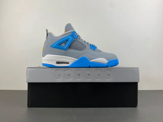 Air Jordan 4 ग्रे ब्लू येलो बास्केटबॉल जूते 15