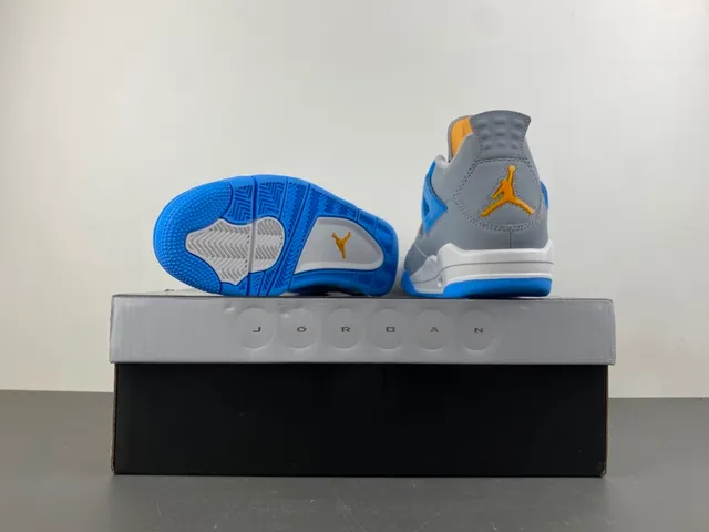 Air Jordan 4 ग्रे ब्लू येलो बास्केटबॉल जूते 16