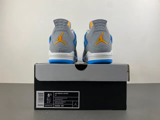 Air Jordan 4 ग्रे ब्लू येलो बास्केटबॉल जूते 17