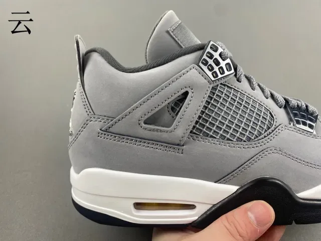 Air Jordan 4 Gris Blanc Noir Chaussures de Basketball 2